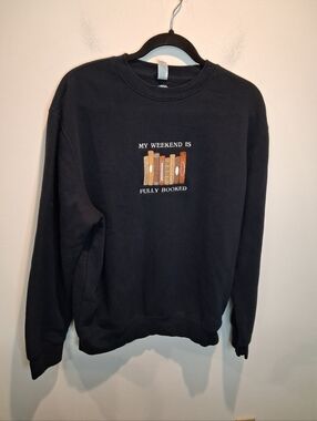 Unbranded Size M  Fully Booked Embroidery Black Sweatshirt